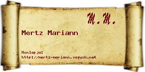 Mertz Mariann névjegykártya