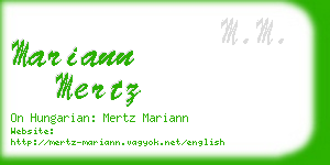 mariann mertz business card